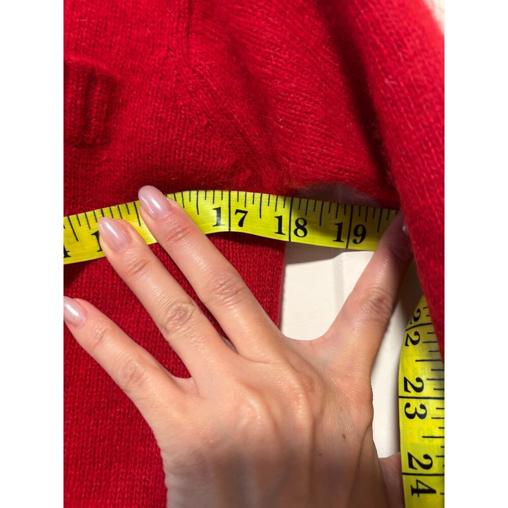 Vintage SK & Company Women's Red Angora Wool Turtleneck Sweater M - Picture 5 of 9